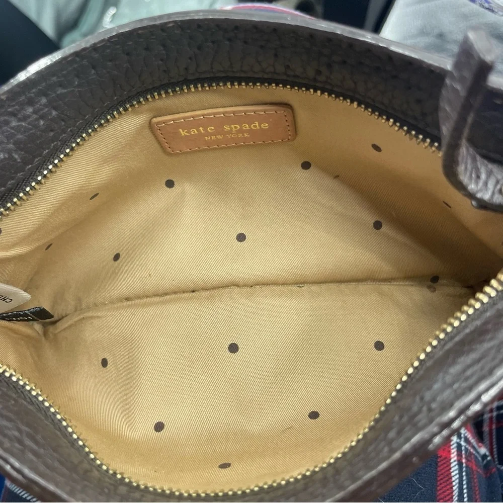 Vintage Kate spade wristlet‎ brown leather perforated